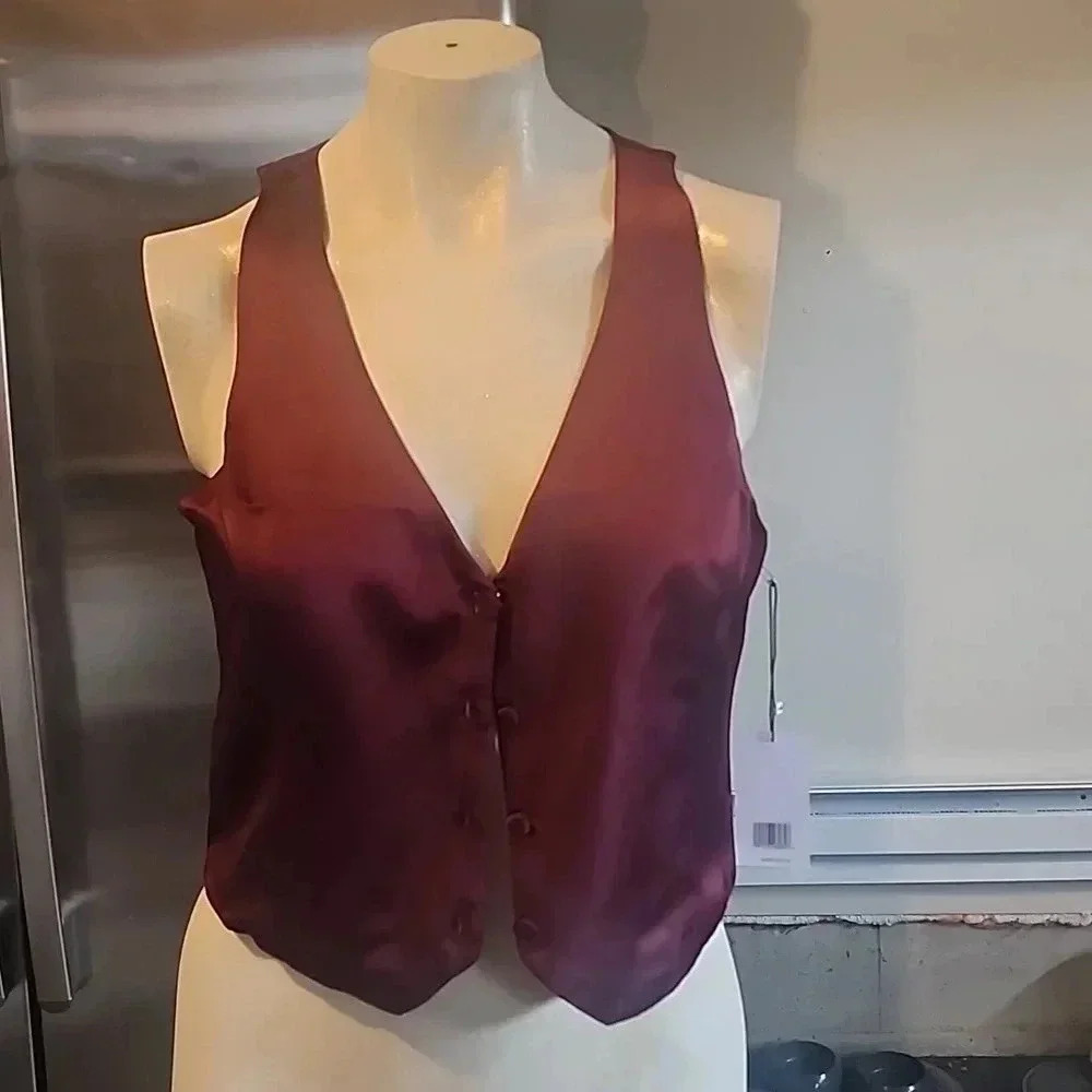 Jason Wu Burgundy Satin Vest